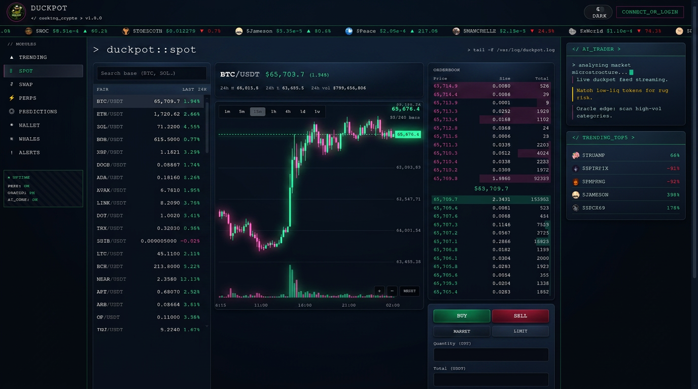 Duckpot trading terminal preview